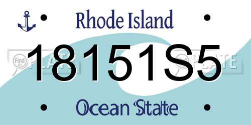 18151S5 Rhode Island License Plate