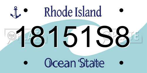 18151S8 Rhode Island License Plate