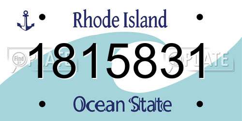1815831 Rhode Island License Plate