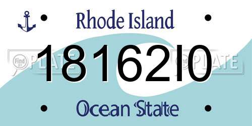 18162I0 Rhode Island License Plate