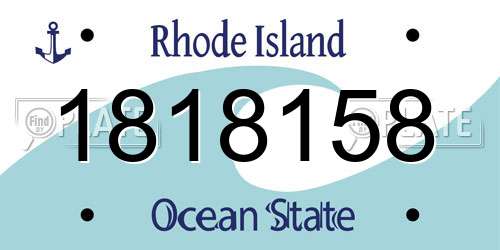 1818158 Rhode Island License Plate