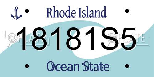 18181S5 Rhode Island License Plate