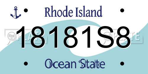 18181S8 Rhode Island License Plate