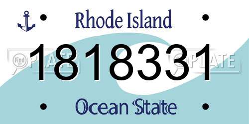 1818331 Rhode Island License Plate