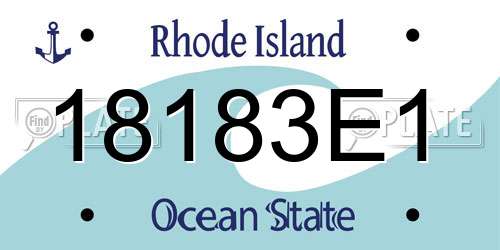 18183E1 Rhode Island License Plate