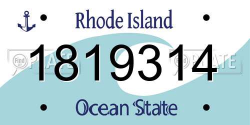 1819314 Rhode Island License Plate