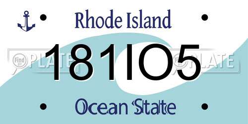 181IO5 Rhode Island License Plate
