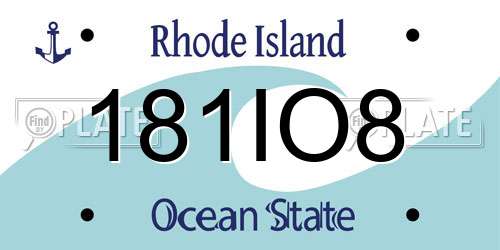 181IO8 Rhode Island License Plate