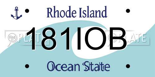 181IOB Rhode Island License Plate