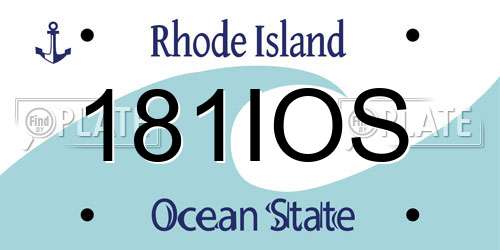 181IOS Rhode Island License Plate