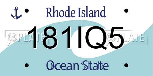 181IQ5 Rhode Island License Plate