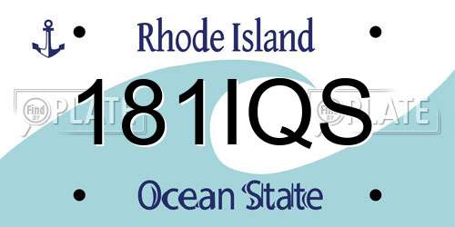181IQS Rhode Island License Plate