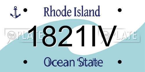 1821IV Rhode Island License Plate