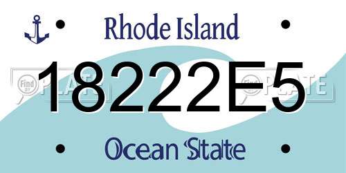 18222E5 Rhode Island License Plate