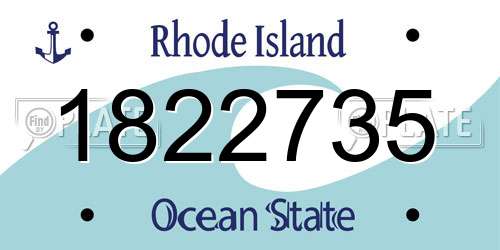 1822735 Rhode Island License Plate