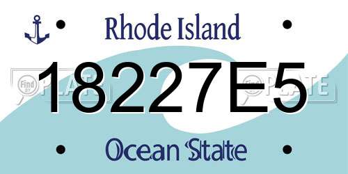18227E5 Rhode Island License Plate
