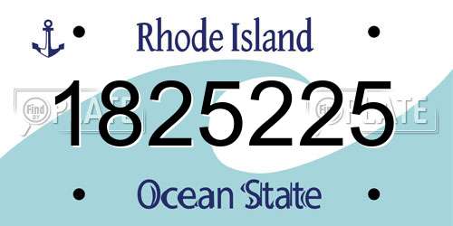 1825225 Rhode Island License Plate