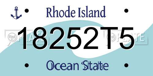 18252T5 Rhode Island License Plate