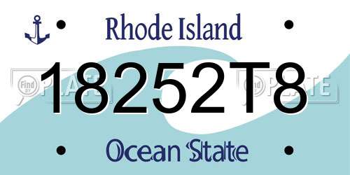 18252T8 Rhode Island License Plate