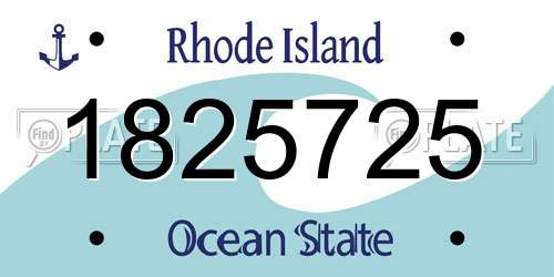 1825725 Rhode Island License Plate