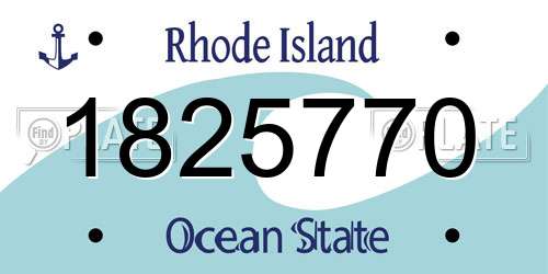 1825770 Rhode Island License Plate