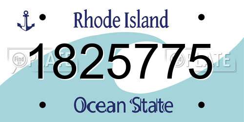 1825775 Rhode Island License Plate
