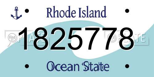1825778 Rhode Island License Plate