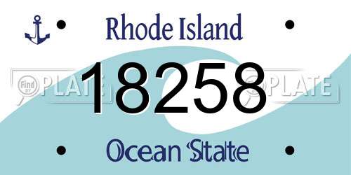 18258 Rhode Island License Plate