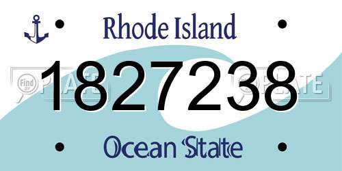 1827238 Rhode Island License Plate