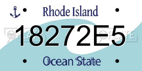18272E5 Rhode Island License Plate