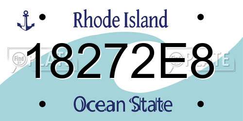 18272E8 Rhode Island License Plate