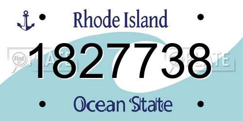 1827738 Rhode Island License Plate