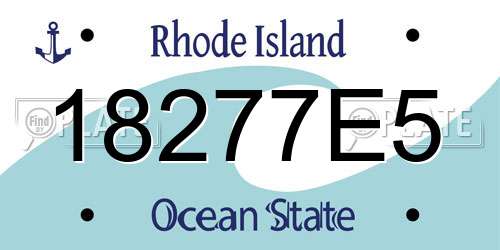 18277E5 Rhode Island License Plate