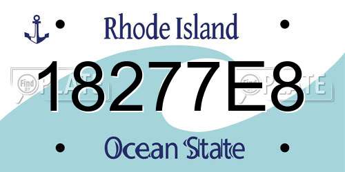 18277E8 Rhode Island License Plate