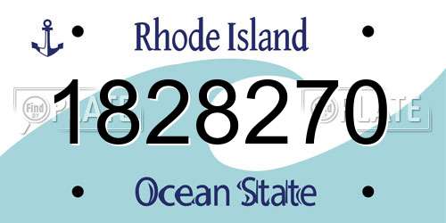 1828270 Rhode Island License Plate