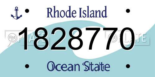 1828770 Rhode Island License Plate