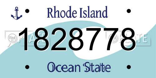 1828778 Rhode Island License Plate