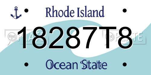 18287T8 Rhode Island License Plate