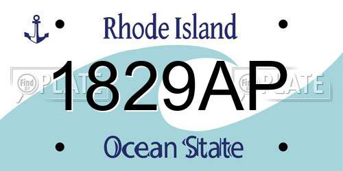 1829AP Rhode Island License Plate