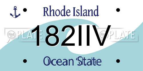 182IIV Rhode Island License Plate