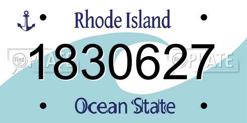 1830627 Rhode Island License Plate