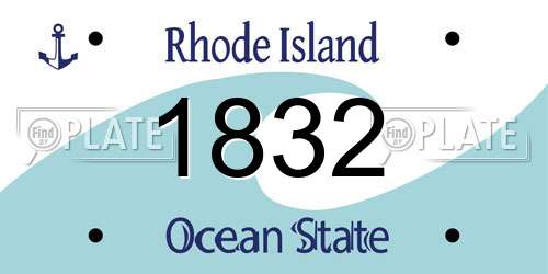 1832 Rhode Island License Plate