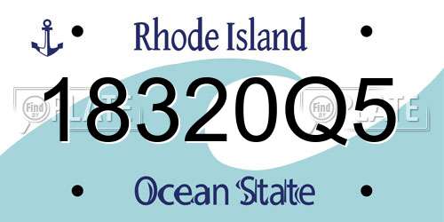 18320Q5 Rhode Island License Plate