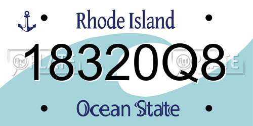 18320Q8 Rhode Island License Plate