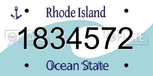 1834572 Rhode Island License Plate