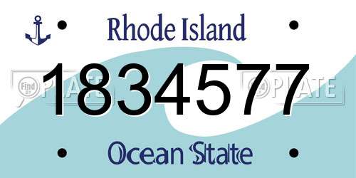 1834577 Rhode Island License Plate