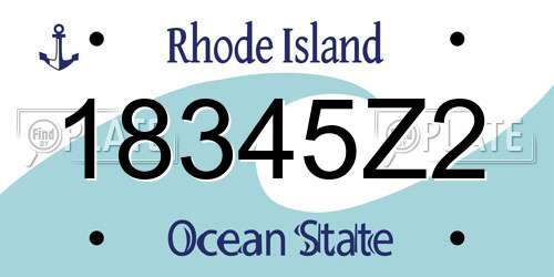 18345Z2 Rhode Island License Plate
