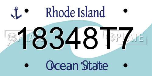 18348T7 Rhode Island License Plate