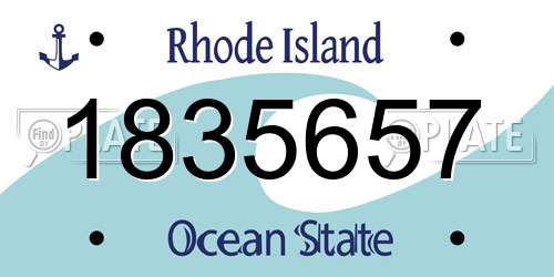 1835657 Rhode Island License Plate