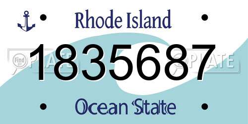 1835687 Rhode Island License Plate